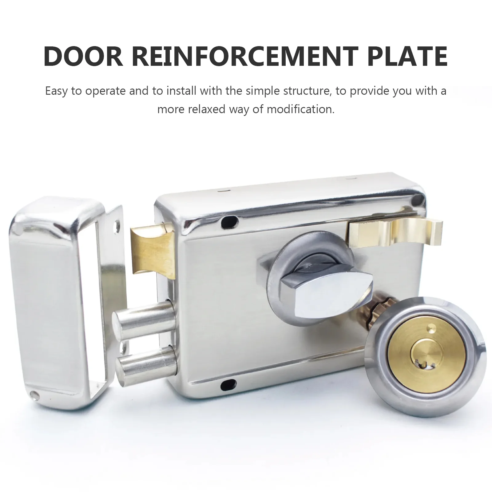 

Door Lock Shell Stainless Steel Reinforcement Plate For 35-50Mm Doors Universal Fit Durable Deadbolt Accessory Door Reinforcer