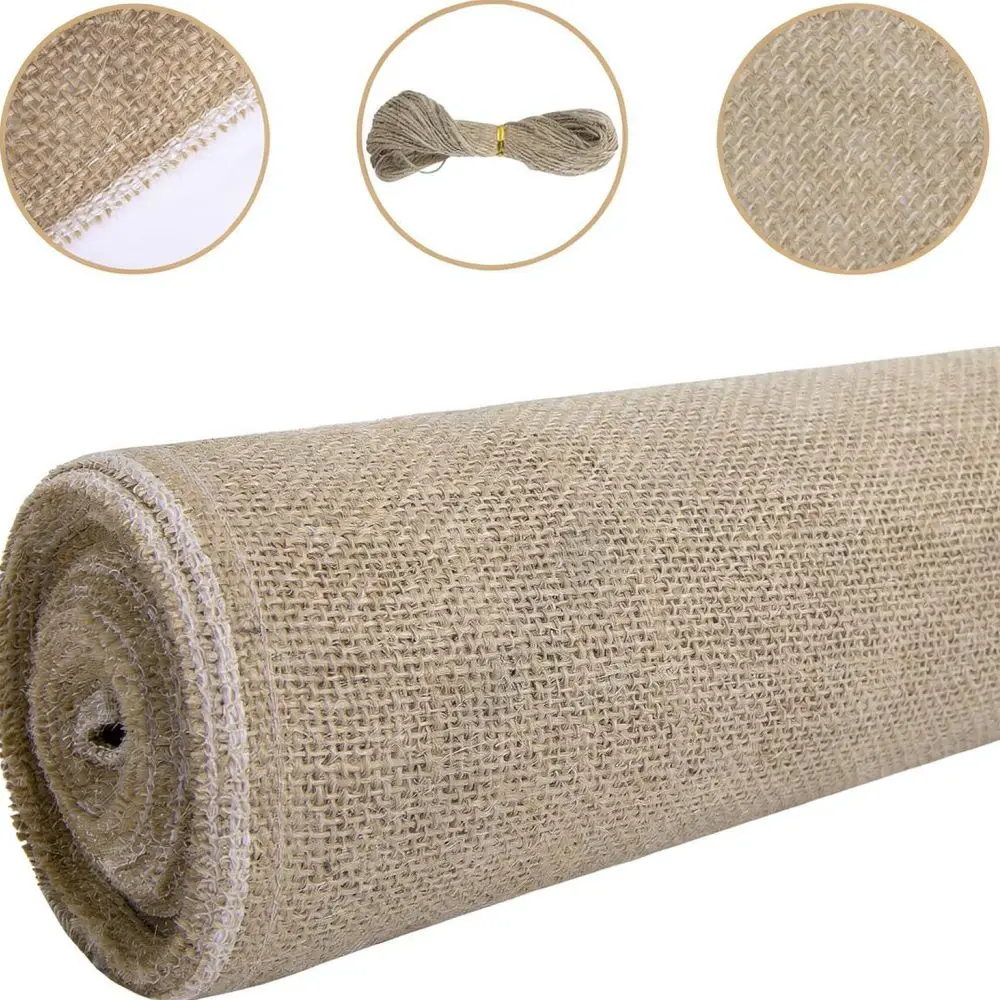 Organic Jute Fabric Strip For Plant Winter Frost Protection Tree Trunk Guard Hessian Ribbon For Wedding Party Decor