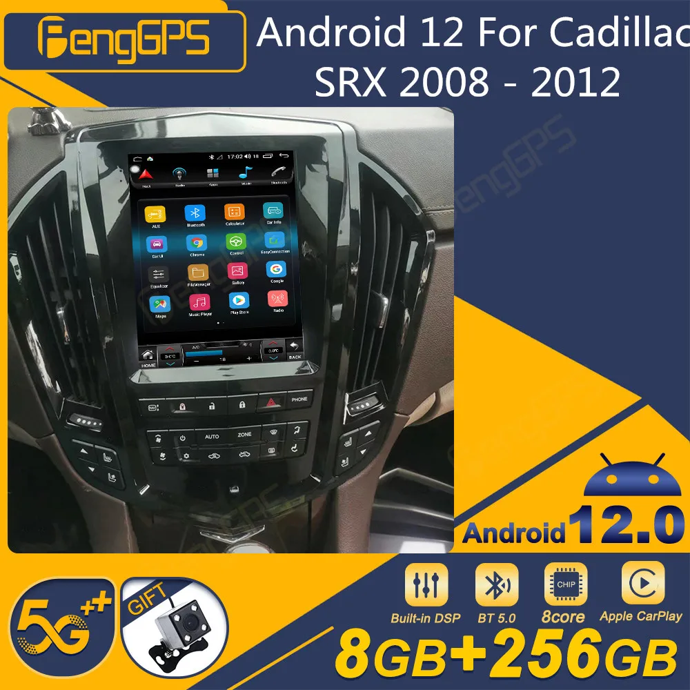 Android 12 For Cadillac Srx 2008-2012 Android Car Radio Screen 2din Stereo Receiver Autoradio Multimedia Player Gps Navi