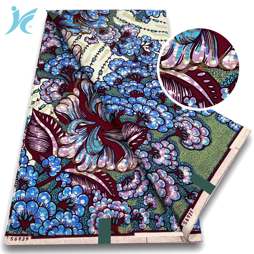 

Soft Real African Prints Glitter Golden Fabric 2026 Sprinkle African Grand Super Batik Flash Gold Print Fabric Ankara Wax Fabric