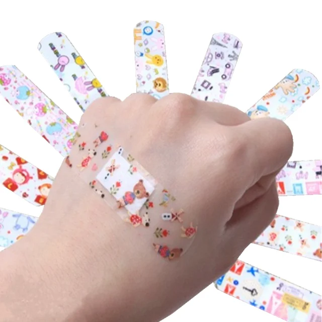100 sztuk/zestaw Cartoon zwierząt plaster Kawaii opatrunek na rany tynk dla dzieci bandaże samoprzylepne paski pierwsza pomoc łatka awaryjna