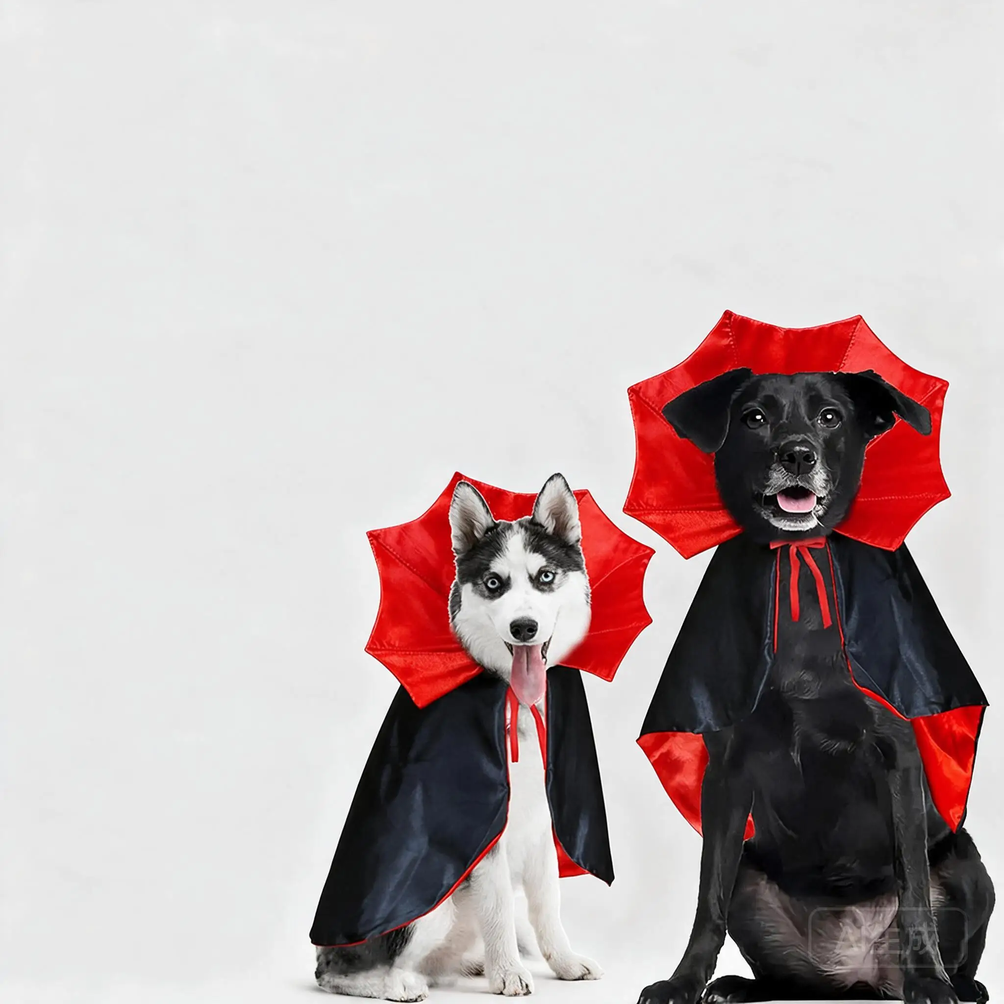Halloween Pet Vampire Cape Costume Black Red Stand Collar Funny Cosplay Outfit For Cats Dogs Fits 2 To 10 Lbs Party Photo Prop