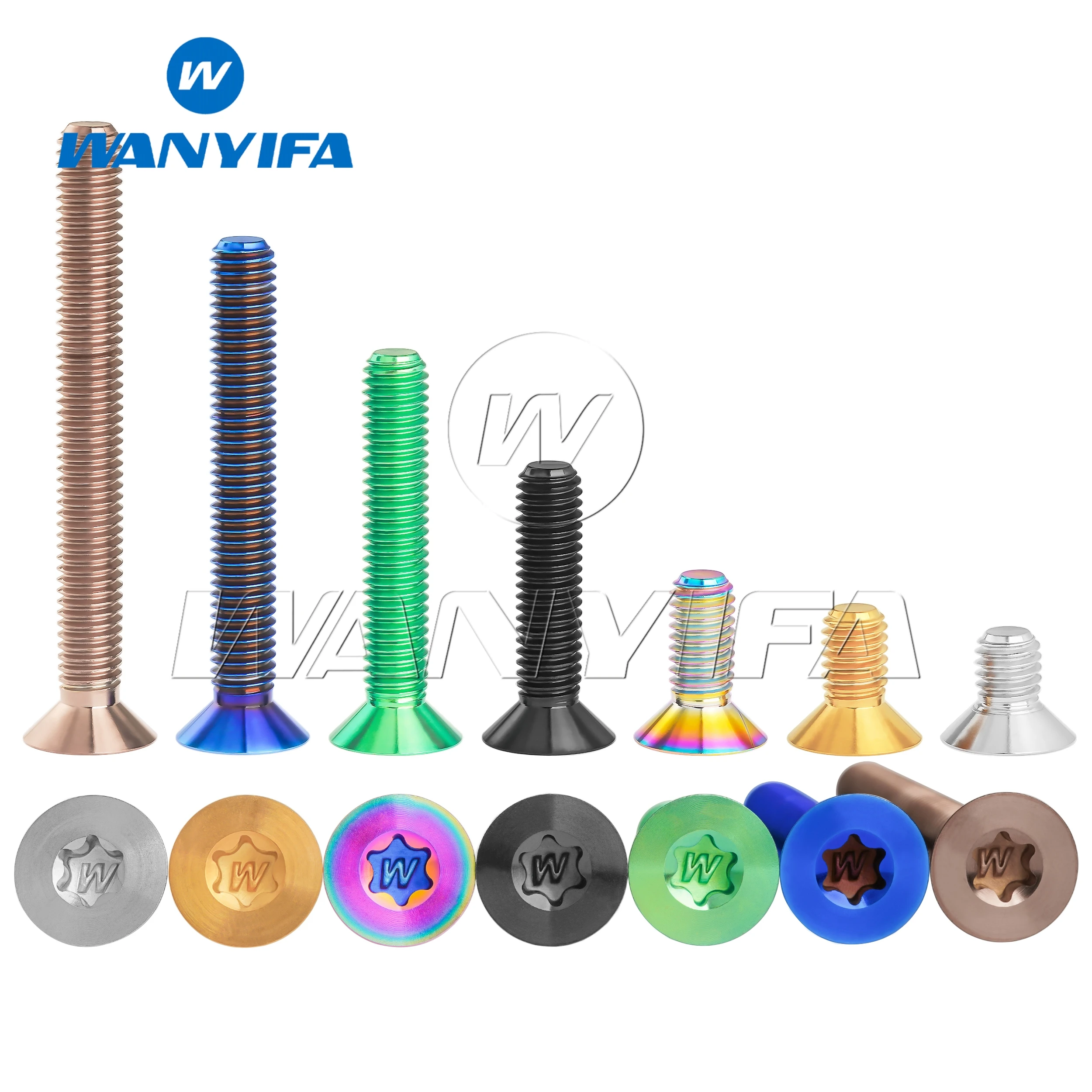 Wanyifa Titanium Bolt M4 M8x8 10 12 15 20 25 30 35 40 45 50 60 65 70mm Torx Countersunk Head Screw for Bicycle Motorcycle