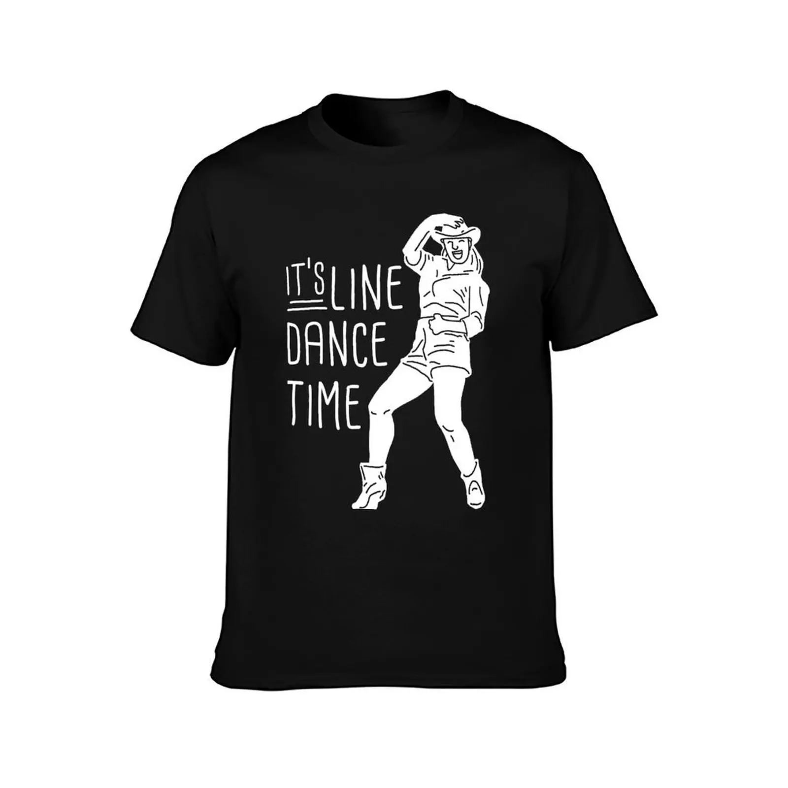 Its line dance time gift for dancing dancer T-Shirt, Summer Casual Cotton Tee, Oversized Streetwear Tops, Vintage Graphic Print