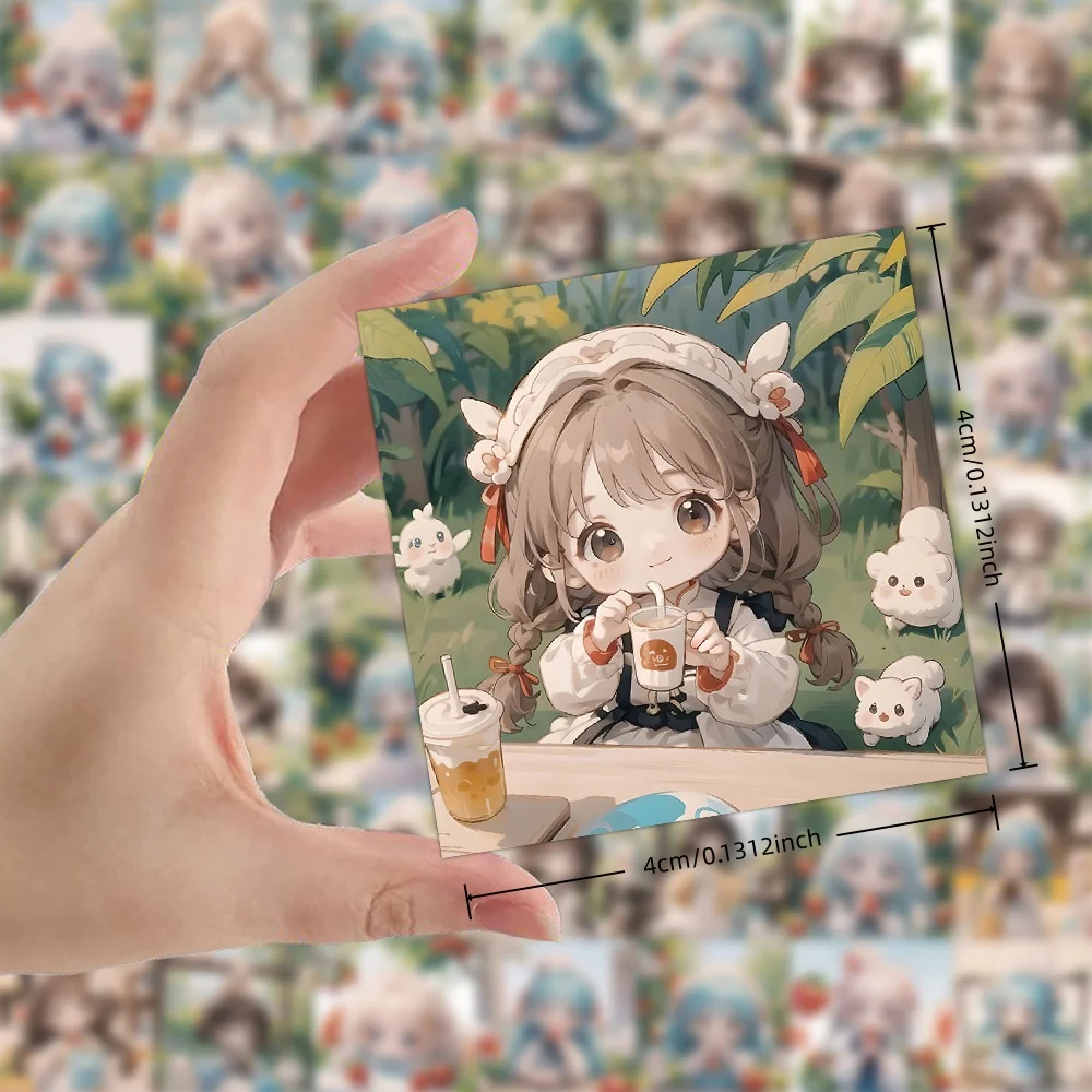 60 Pieces of Fruit Girl Cartoon Waterproof Stickers, Phone Case Decoration Stickers, Planner Stickers, Stickers, Waterproof Stickers, Advantages: Waterproof, Can Be Re-Pasted, No Residue, Beautifully Designed.