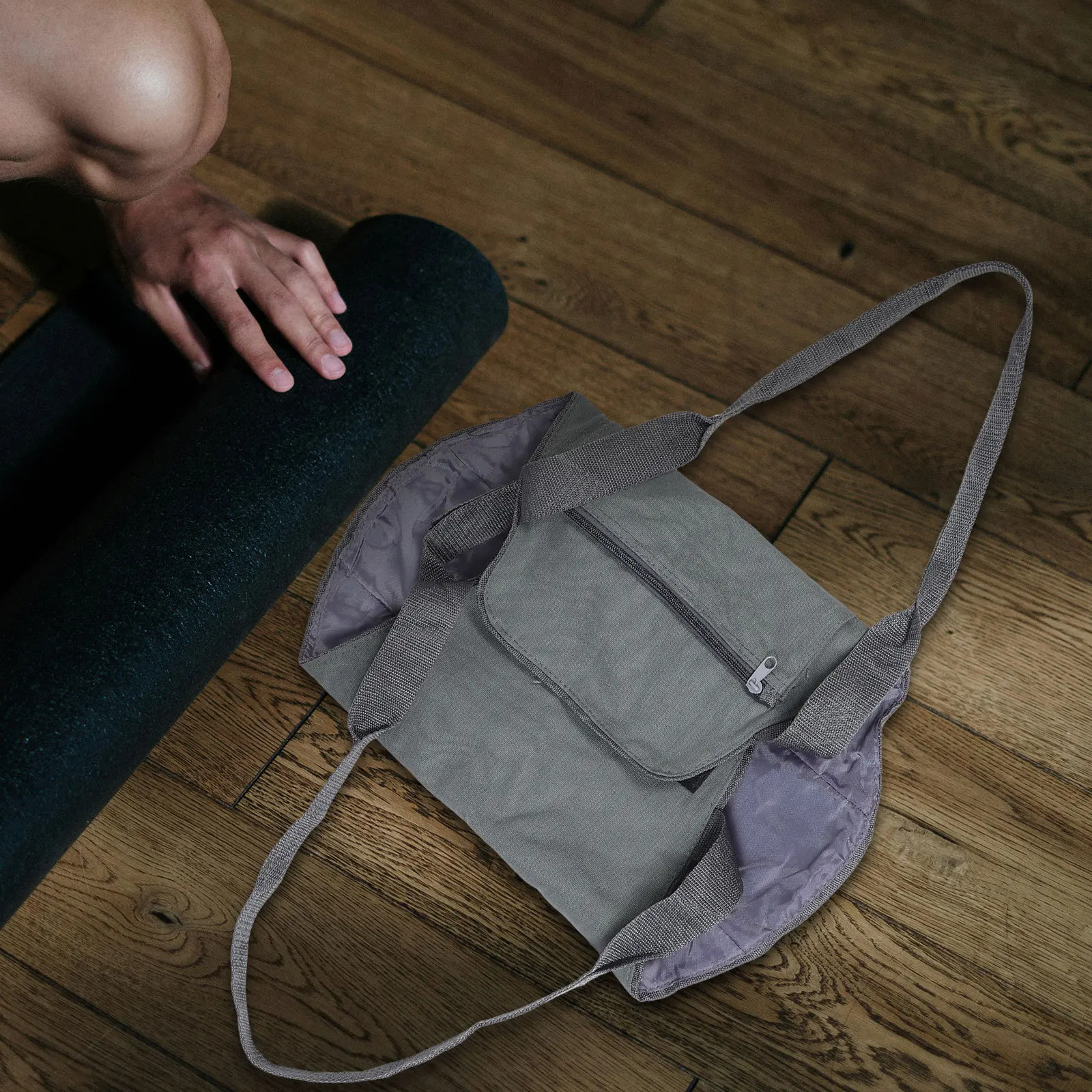 حقيبة تخزين بساط اليوجا، منظم حزام كتف متين وخفيف الوزن للياقة البدنية وصالة الألعاب الرياضية والسفر وحزام حامل بساط اليوجا #5