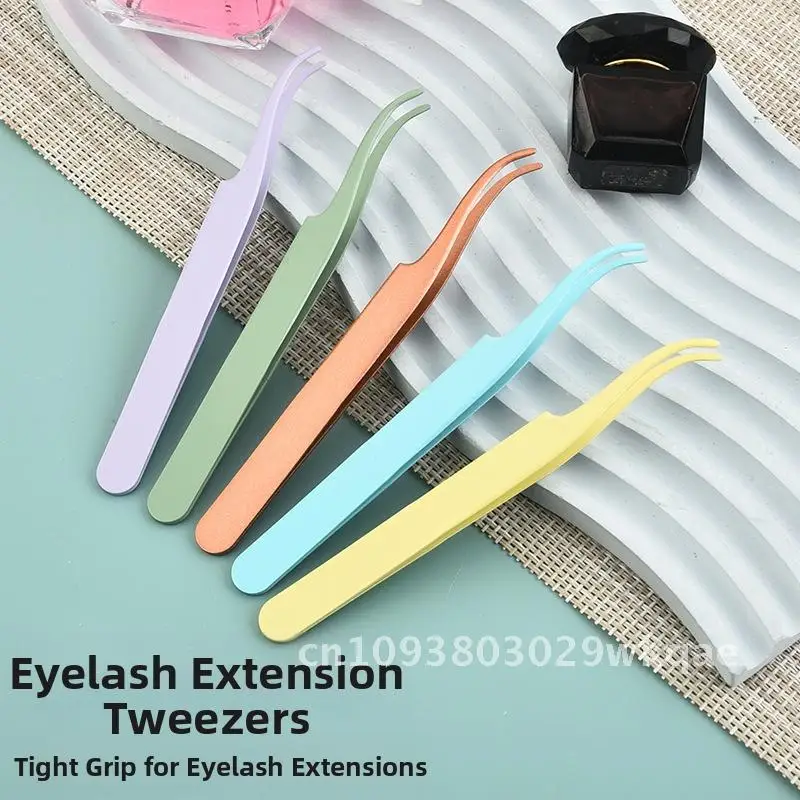 3 قطعة ملاقط رموش من الفولاذ المقاوم للصدأ مشبك رأس مستدير أداة تجعيد الرموش للاستخدام الاحترافي بألوان متعددة