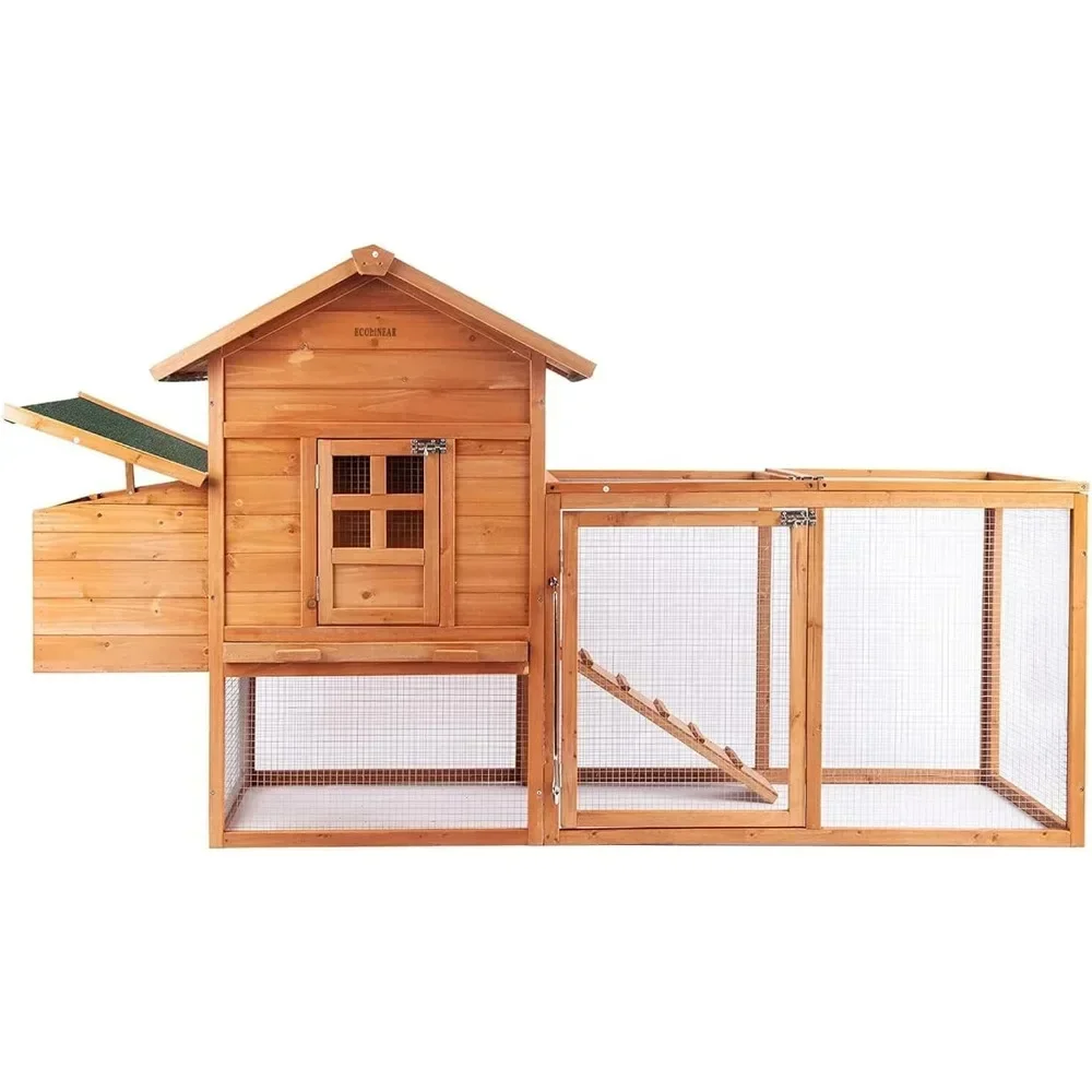 

For Large Chicken Coop, Waterproof Outdoor Hen House for 2-4 Chickens,Wooden Chicken House with Nesting Box,Removable Tray