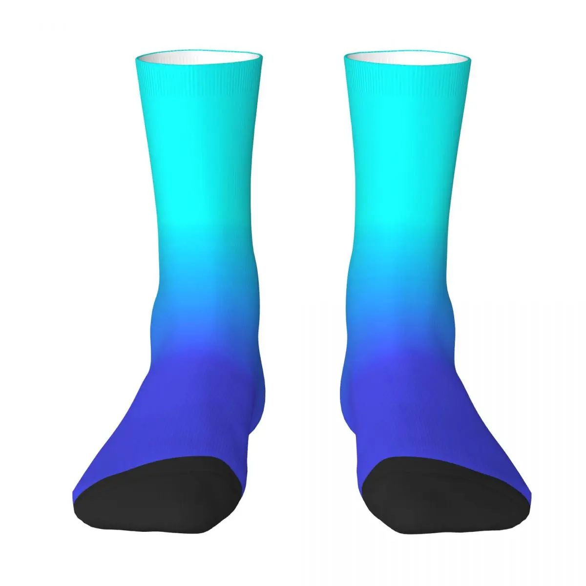 Ombre Print Socks Winter Neon Blue Stockings Gothic Women Men Quality Socks Graphic Cycling Anti Bacterial Socks