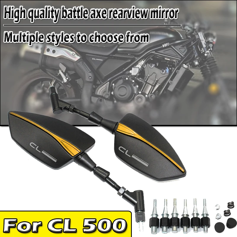 The New High Quality Universal Motorcycle Mirror Rearview Rearview Mirror LOGO CL500 For HONDA CL500 CL 500 2022 2023 2024