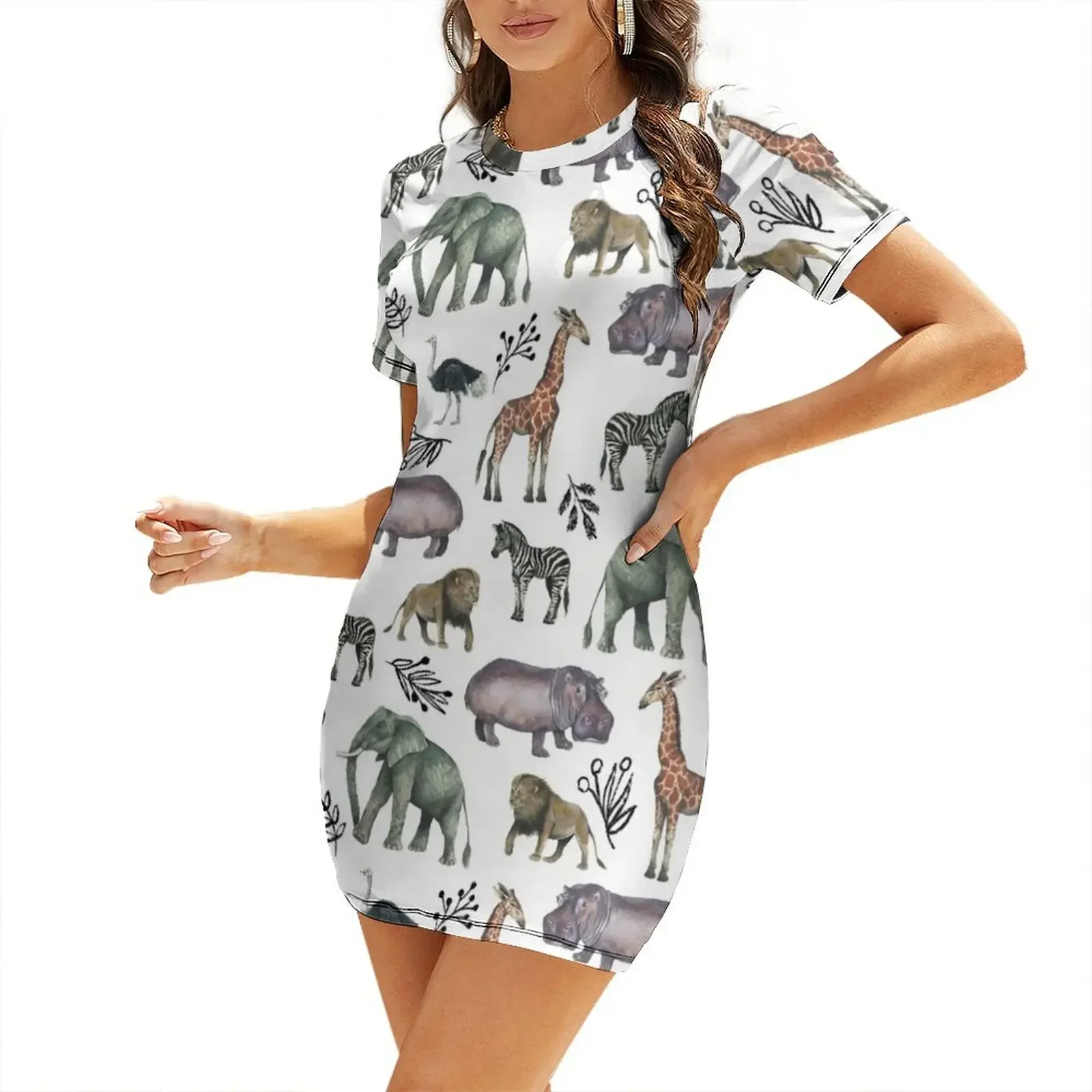 Safari Pals Short-Sleeved Dress Female dress women's luxury party dress dresses summer woman 2026