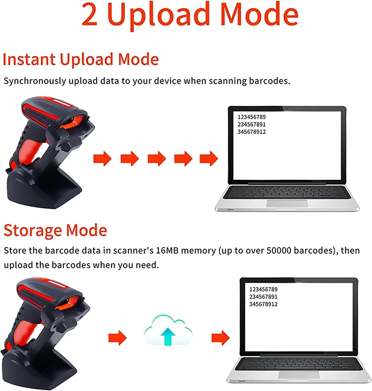 Imagem -04 - Jooytec Industrial Bluetooth sem Fio Bluetooth Scanner de Código de Barras 2d Portátil com Suporte de Scanner de Código de Barras para Inventário de Armazém