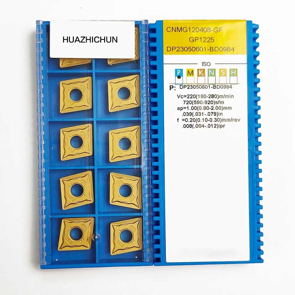 

HUAZHICHUN CNMG120408-GF GP1225, карбидные вставки, Фрезерный инструмент