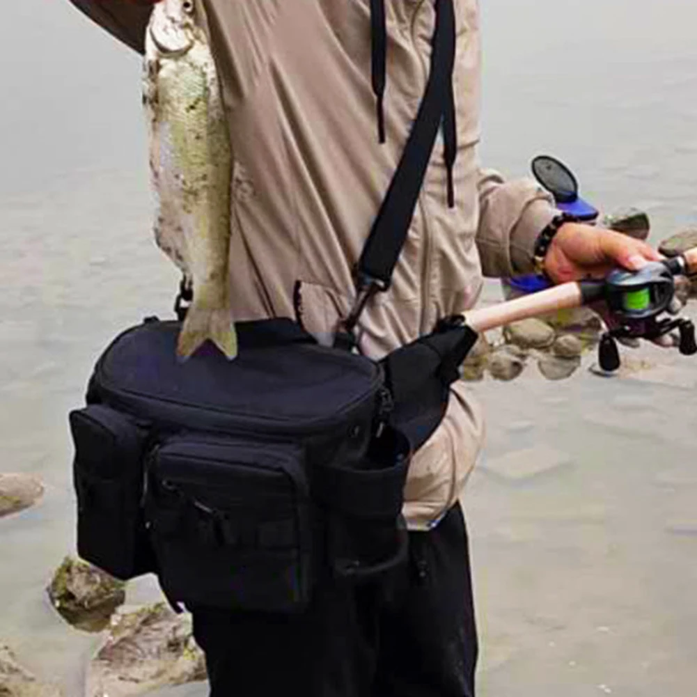 

1pcs RX1911 Fishing Waist Bag Large Capacity Portable Tackle Storage Lure Tools Black Red Fishing Gear Bag