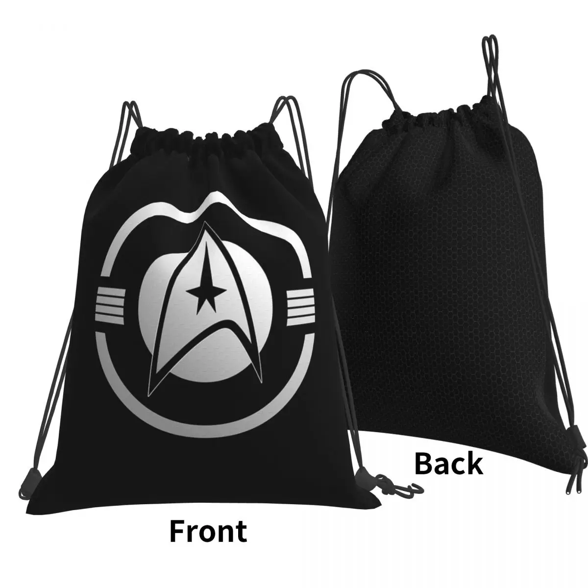 Star Treks Science Fiction TV Series Backpacks Portable Drawstring Bags Storage Bag Book Bags for Travel Students