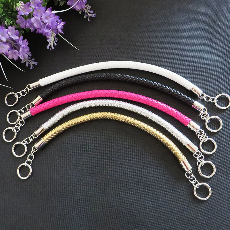 2Pcs 30-60cm Leather Bags Handles Shoulder Strap DIY Replace Handbag Straps Braid PU Rope Fashion Woman Bag Hardware Accessories