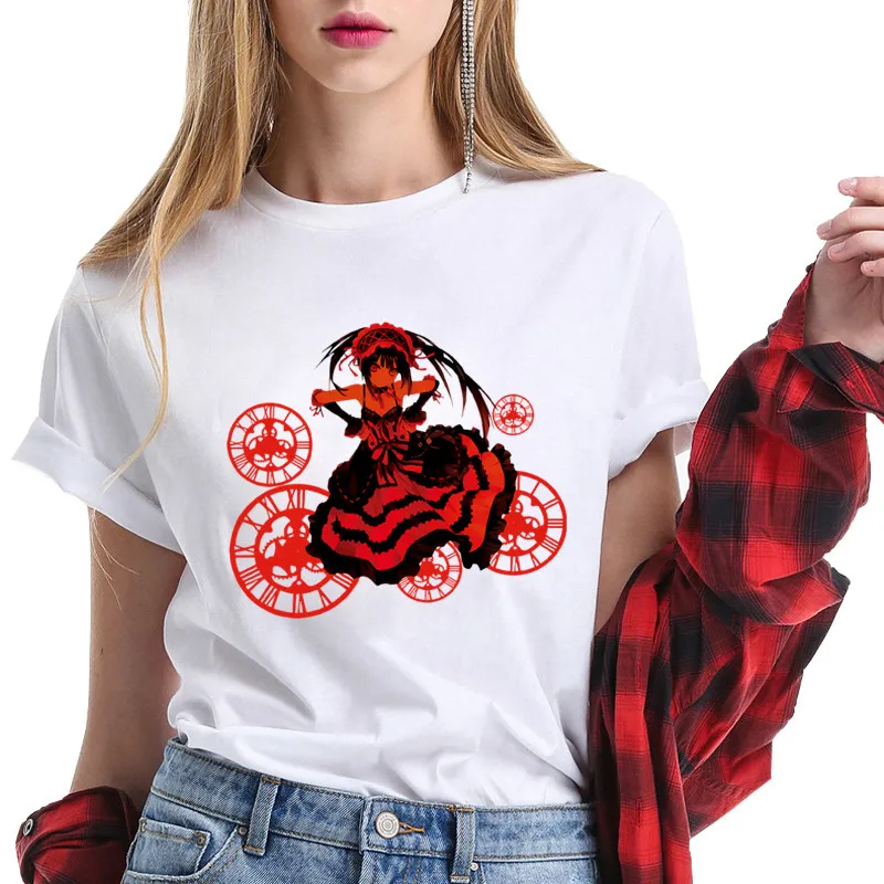 

Summer Kawaii Japanese Harajuku Anime Graphic girls T Shirts Women Korean Fashion Streetwear Manga Print Tees White Y2k Tops