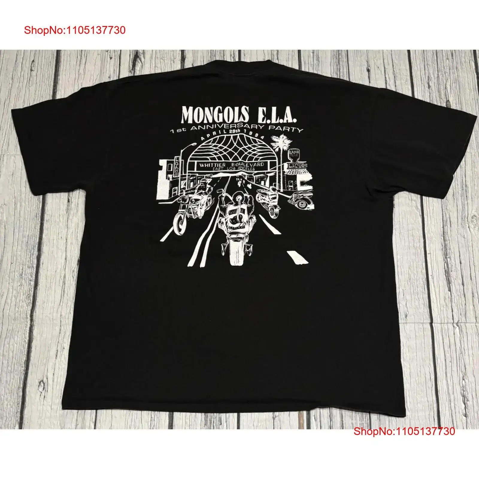 

Винтажная футболка Rare Mongols M C East LA для вечеринки в честь 1-го годовщины, мужская футболка 2XL Boulevar, винтажная, слегка дышащая, унисекс