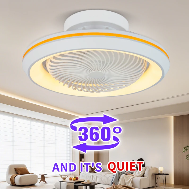 Closed 360 Degree Moving Head Fan Light, Remote Control, Bedroom Fan Light, Living Room, Bedroom, Dining Room Ceiling Light