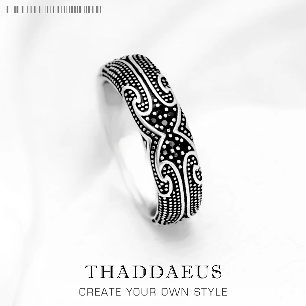 

Band Ring Maori Tattoos Ethno Fine Jewerly For Women Men Autumn Brand New Cultural Ornament Gift In 925 Sterling Silver