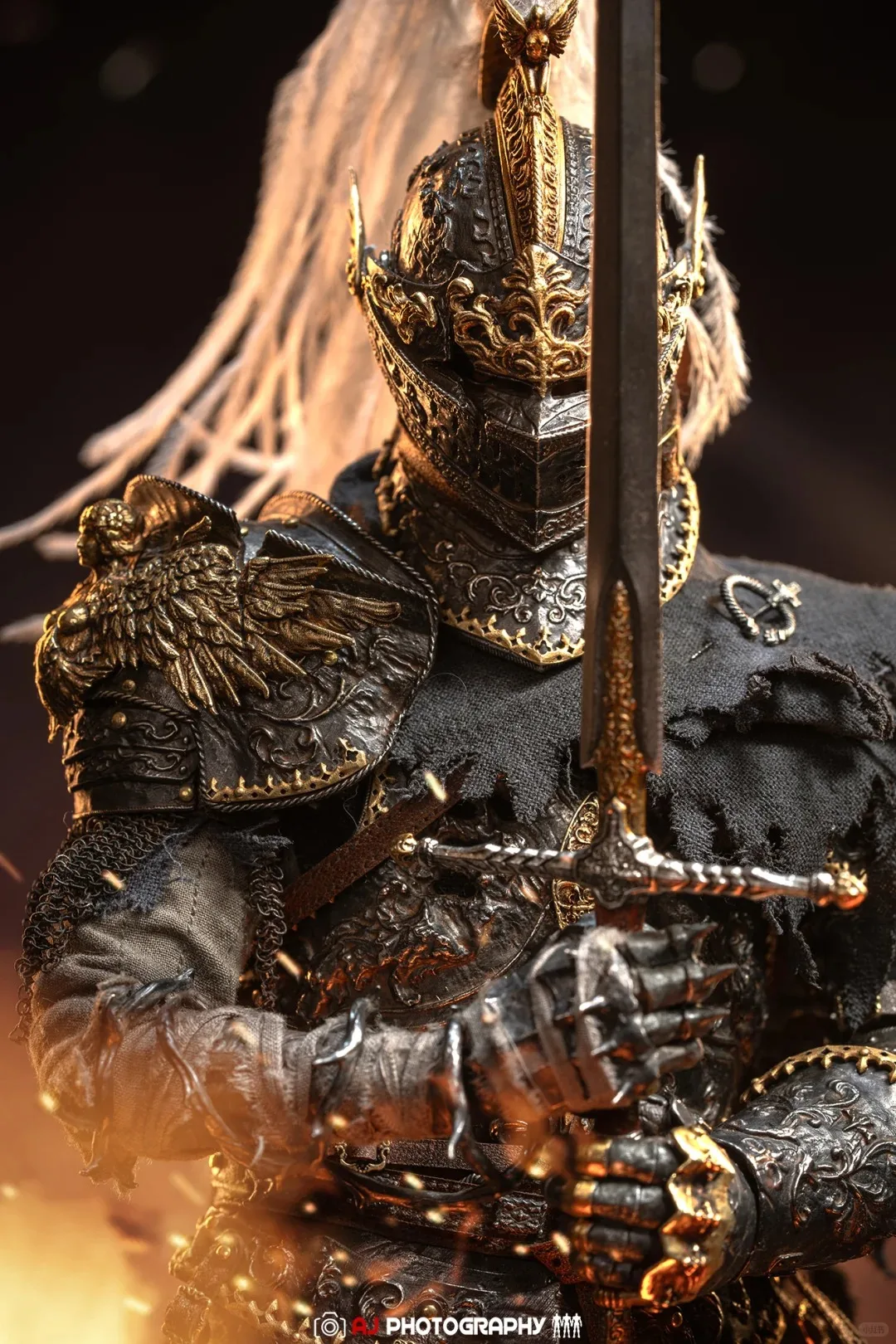 POPCOSTUME Originale 1/6 Età Scure - Sacra Graal Maledizione Galahad Mobile Rame Puro Armatura Fatta A Mano In Edizione Limitata Modello Toygift