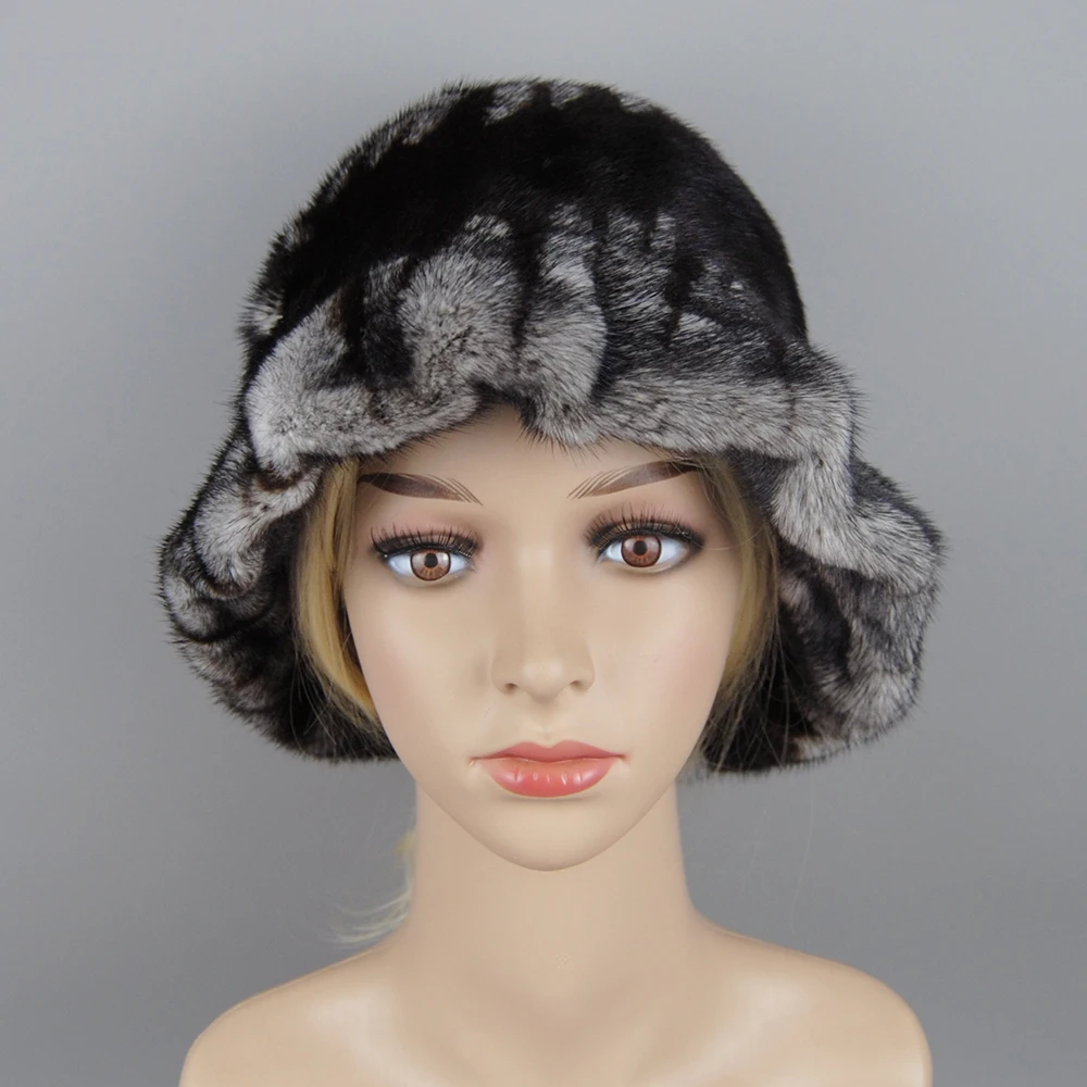 Russian Fur Hats Women Winter Warm Natural Whole Mink Fur Classic Luxury Caps Earflap High Quality Hat anti cold -50degree