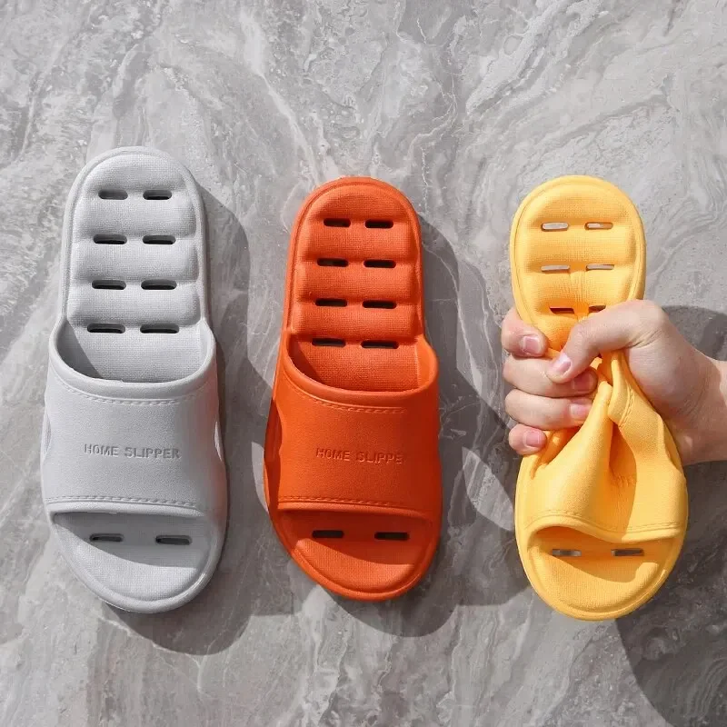 Unisex EVA Non Slip Soft Bottom Leaking Shower Man Woman Home Slippers Punching Bathroom Quick Drying Slipper Couple Slipper