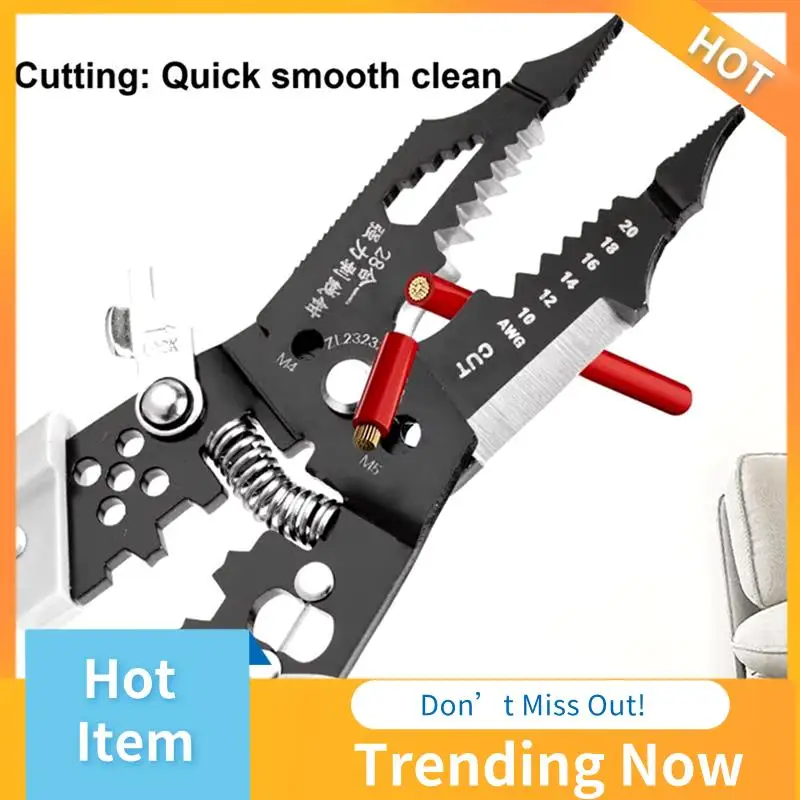 AB08-Electrical Wire Strippers Multifunctional Winding Wires Cable Crimper Wire Clippers Professional Wire Crimping Tool