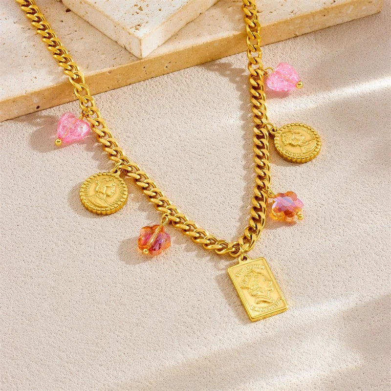 LENNIK อเนกประสงค์ Retro แฟชั่นผีเสื้อภาพสร้อยคอจี้สร้อยข้อมือหรูหรา High-end ชุดเครื่องประดับสแตนเลส