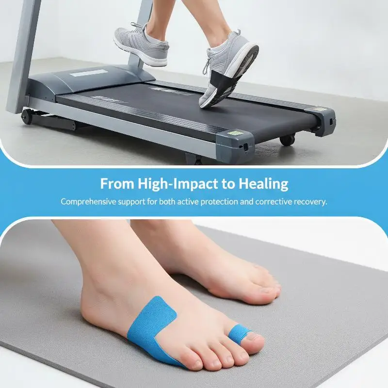 Precut Kinesiology Tape 10Pcs Latex-Free Hypoallergenic for Bunion Corrector Joint Pain Relief Sports Use