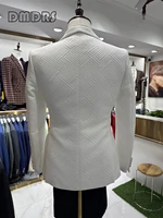 24H Ship High Quality Wedding Suit Set for Groom 3 Pieces Men's Fashion Suits One Button Shawl Neck Blazer Jacket Vest Pants 4
