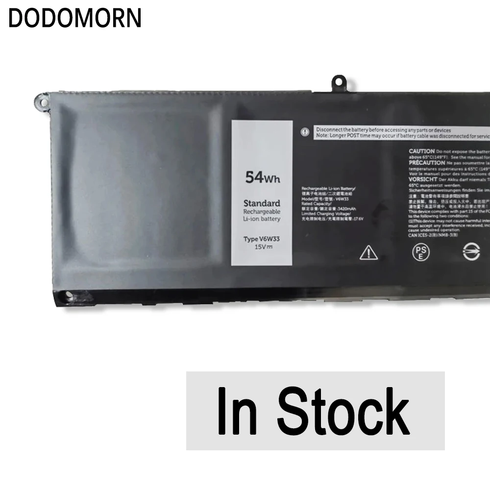 DODOMORN-Batterie d'ordinateur portable V6W33, Dell Latitude 3320, 3520, Inspiron 5310, 5415, 5410, 2 en 1, 7415, 15, 5515 Tystro16, 5620 Gratios J0