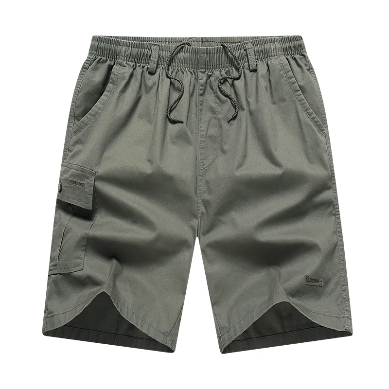 

2026 New Summer 100% Cotton Cargo Shorts Men Casual Elastic WLight Shorts Weight Summer Knee Shorts with Pocket