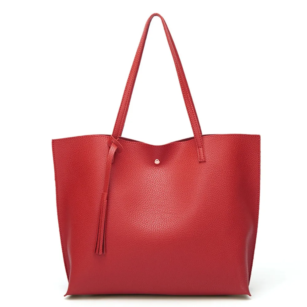 

Vegan PU Leather Shoulder Tote Bags Women Fashion Simple Crossbody Tote Bag Female Casual Versatile Large Capacity Handbags