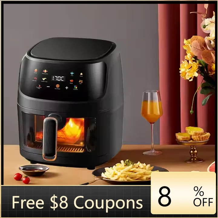 

8L Large Capacity Multifunctional LCD Display Air Fryer New Air Fryer for RV Plastic Material