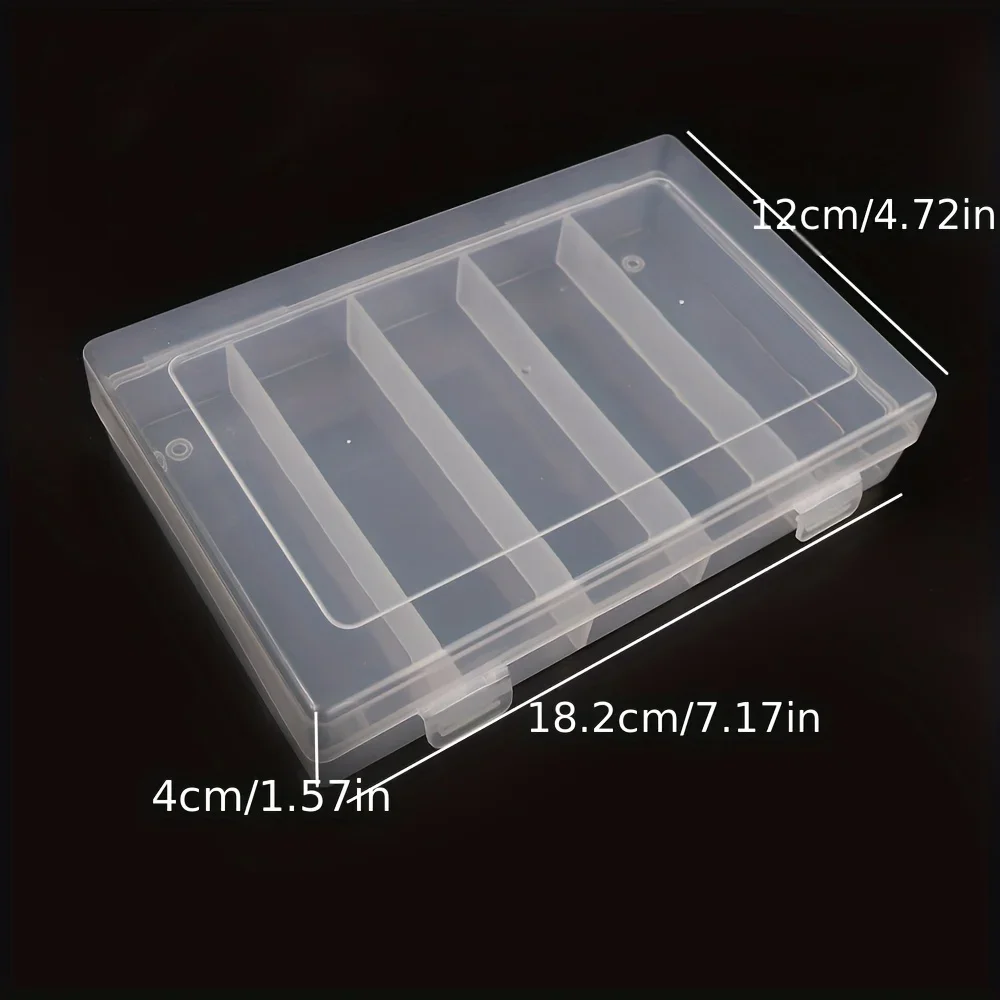 Transparent nail polish glue storage box, stain-resistant, 5 large compartments for nail glue storage, spacious organizer