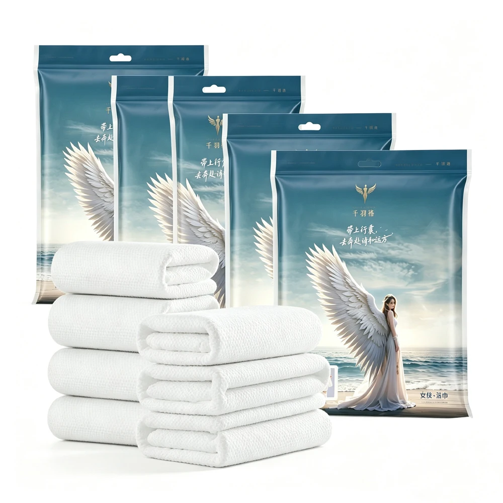 Curiger Single‑Use Large Bath Towel,Ultra‑Thick 100% Plant‑Based Fiber Quick‑Dry Towel Individually Packed for Hotel Beach Gym