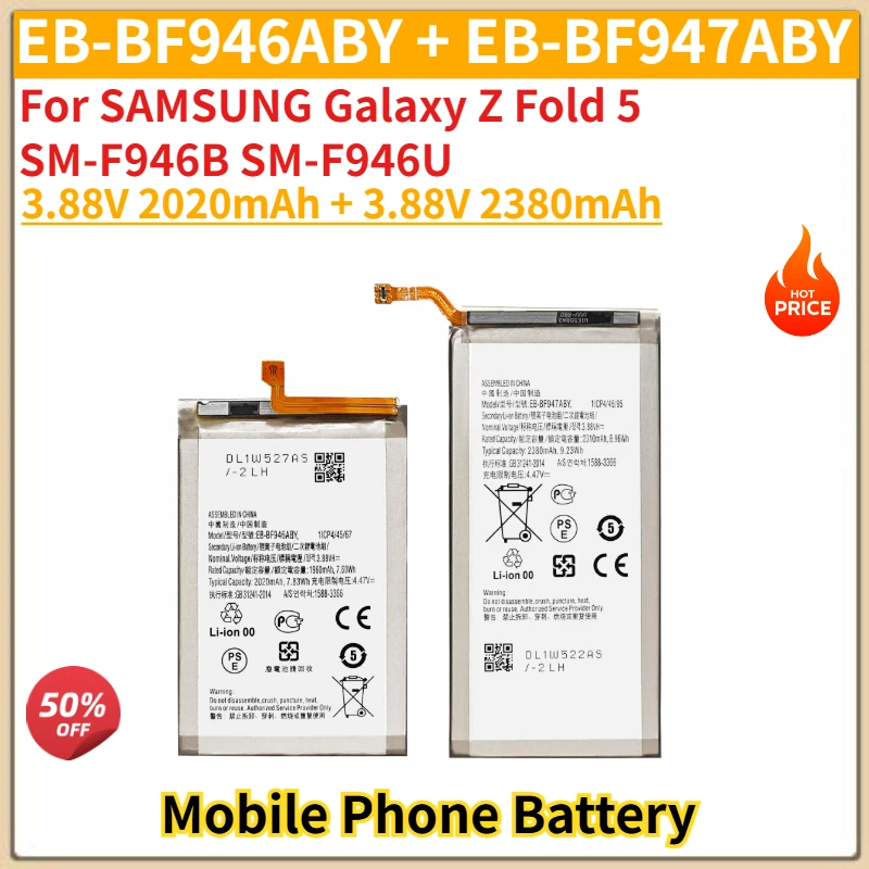 

EB-BF946ABY EB-BF947ABY High Quality Phone Battery 2020mAh 2380mAh For SAMSUNG Galaxy Z Fold 5 SM-F946B SM-F946U Brand New