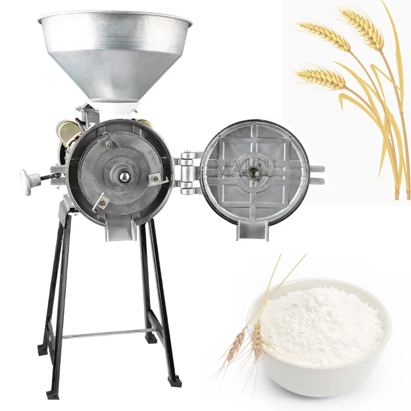 Electric Feed Mill Wet And Dry Cereals Grinder Wheat Milling Machine Corn Grain Rice Crushing And Refining Machine