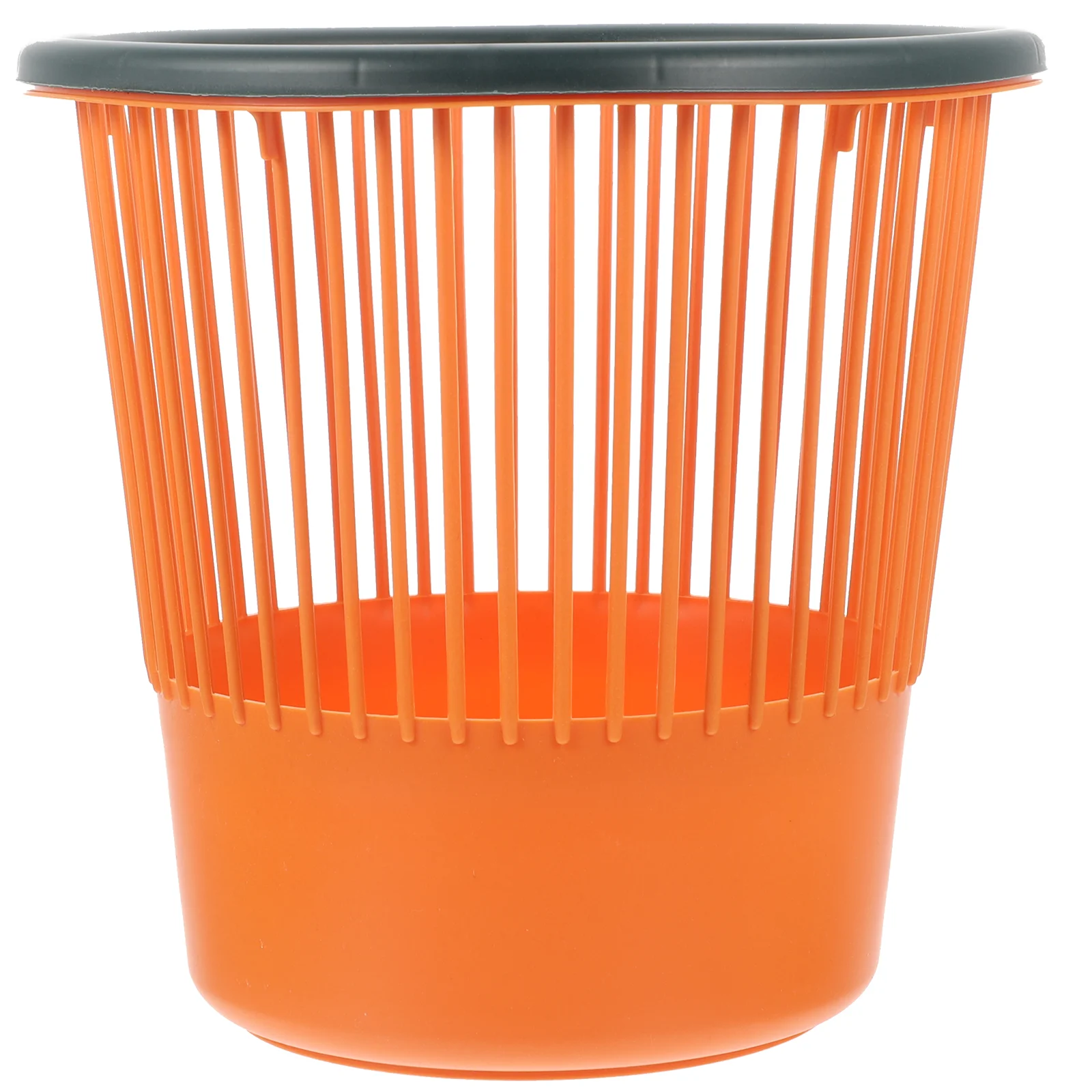

No Lid Trash Can 26.5x26.5cm Orange Waste Basket for Kitchen Bathroom Office PP Material Strong Base Household Storage Solution