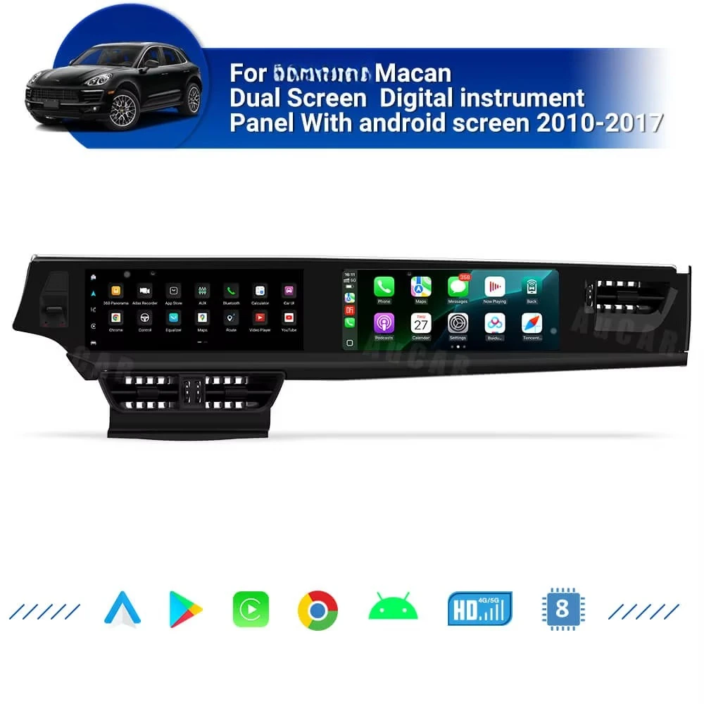 12.3インチ Android 13 最新カーラジオ GPSナビゲーション ポルシェ マカン 2010-2017 デュアルスクリーン デジタルメーター Androidスクリーン