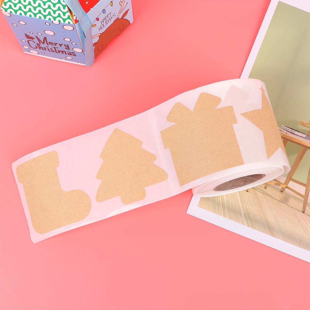 

Christmas Stickers Prices Wrapping Gold Holiday Tags Self-adhesive Sealing