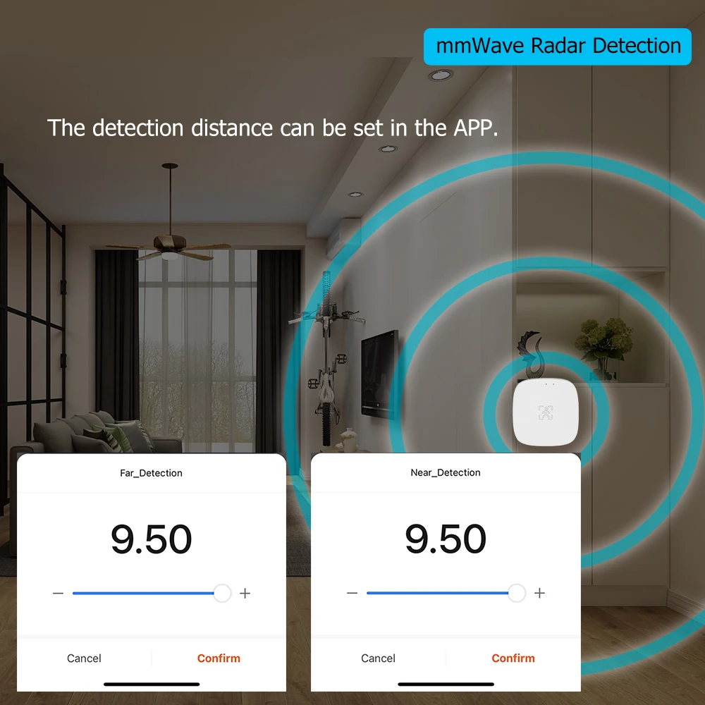 Sensor de movimiento de presencia humana Wifi MmWave con detección de luminancia/distancia techo/montaje en pared automatización del hogar Tuya Smart Life