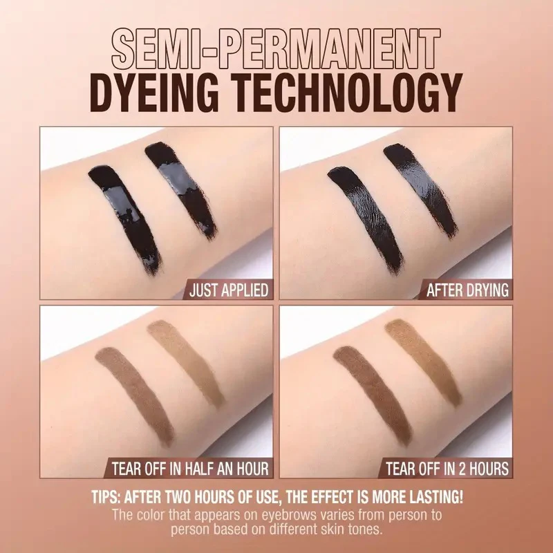 New Lasting 3 Days Tattoo Easy Peel Off Eyebrow Gel Cream Types Long-Lasting Smudge-Proof Sweat Resistant Waterproof 2025