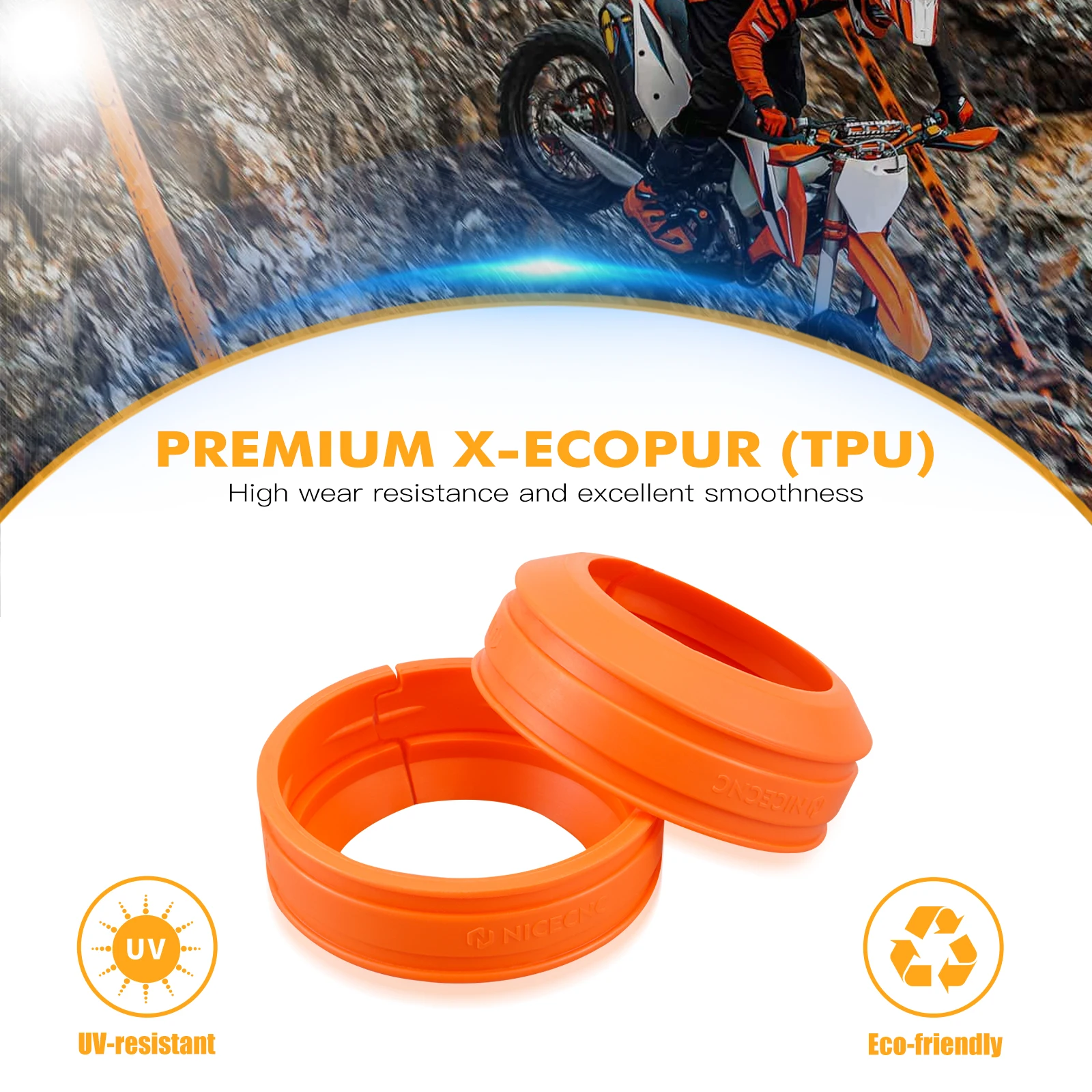 Motorrad für KTM 125 250 300 350 400 450 500 525 530 EXC EXCF XC XCF SX SXF XCW XCFW TPI Sixdays Vorderradgabel-Schmutzabstreifer-Kit – Detail 3