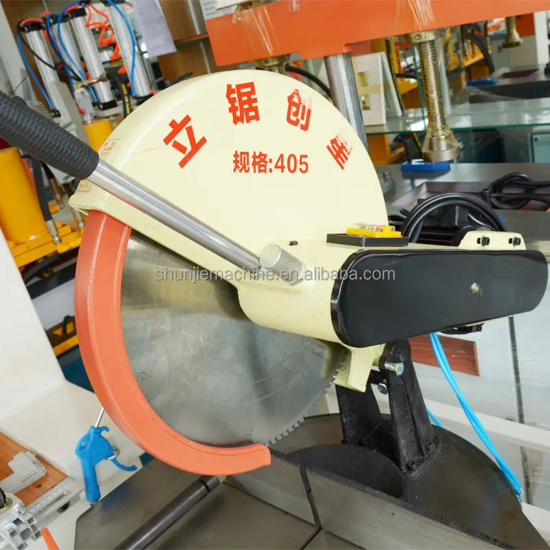 Mesin Pemotong Pintu Jendela Aluminium Manual Dapat Diputar Tepat 12 14 16 18 Inci Pemotong 45 Derajat 90 Derajat