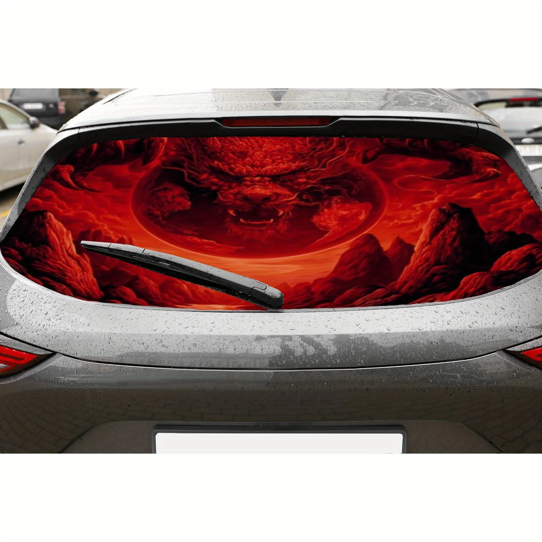 

Red Dragon PVC material self-adhesive waterproof car rear window sticker, easy to paste without falling off, waterproof and ligh