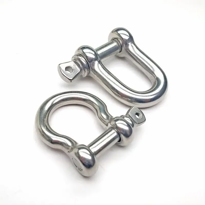 1Pcs D-Type Or Bow Shape Shackle High Quality 304/316 Stainless Steel Load Shackle Chain Rope Connect Buckle Size M4-M32