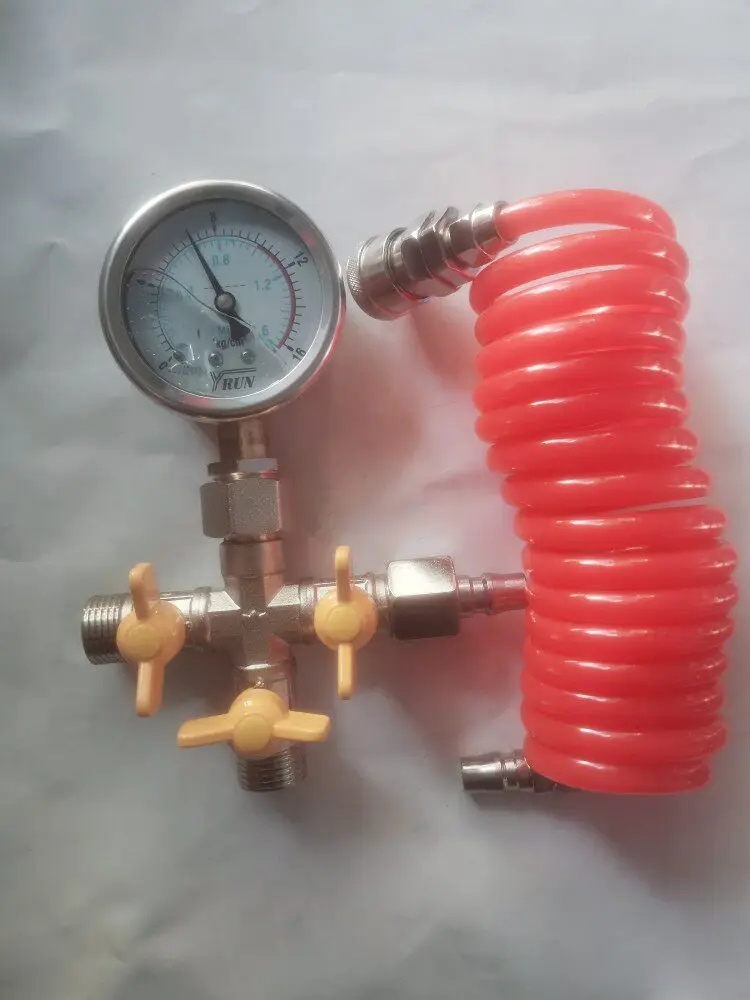 Pressure test pressure gauge Leak test Four-way valve door Tap water Geothermal floor heating check water leakage instrument