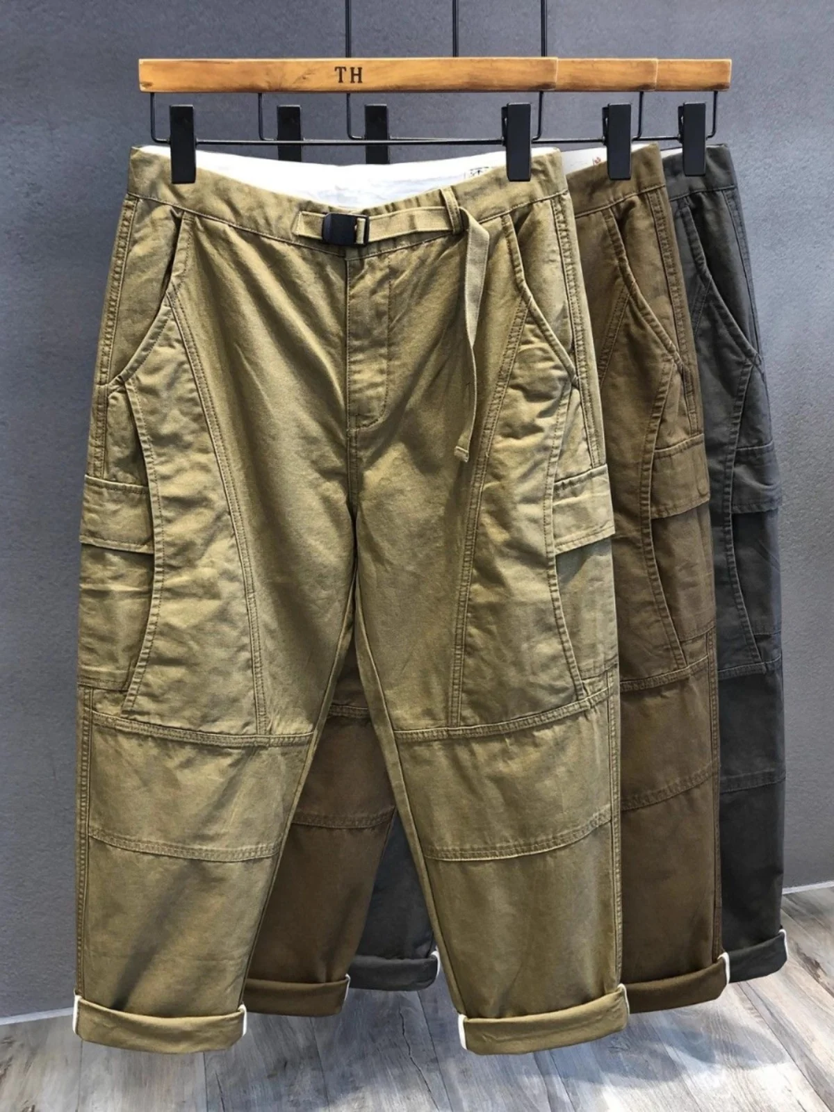 

Устойчивые к разрыву рабочие брюки из чистого хлопка, мужские носимые свободные строительные площадки, охрана труда, спецодежда, работа по сварке...